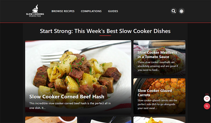 Slow Cooking Perfected website screenshot