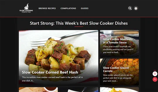Slow Cooking Perfected website screenshot