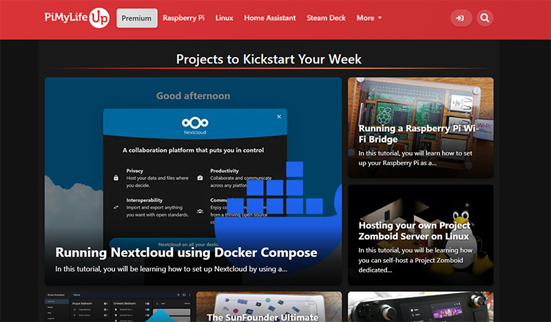 Pi My Life Up website screenshot